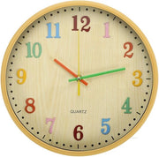 Orologio da Parete per Bambini Silenzioso 30cm Orologio da Parete Moderno con Cifre Arabi per Camera da Bambini e Scuola Rondello Giallo