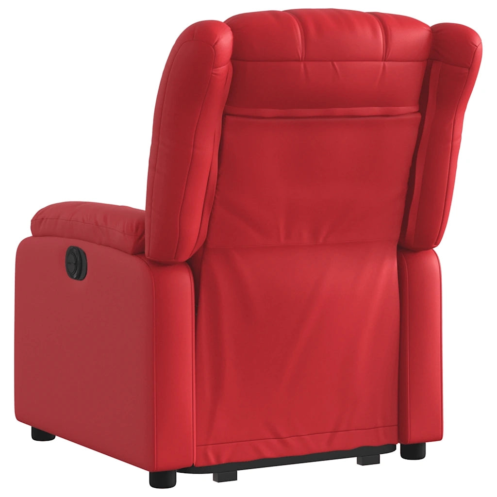 Poltrona Alzapersona Reclinabile Elettrica Rossa in Similpelle 3205283