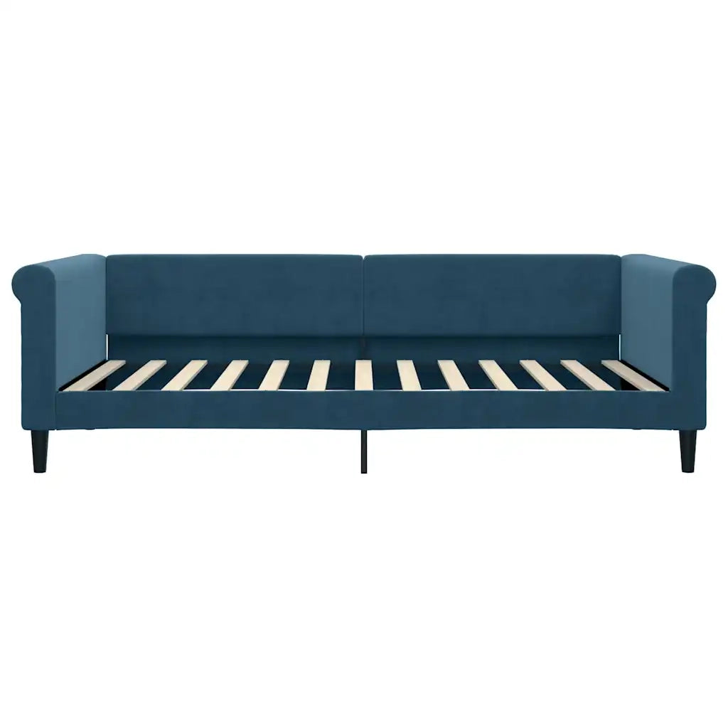 Divano letto | Sof¨¤ letto | Letto singolo Estraibile con Cassetti Blu 100x200 cm in Velluto