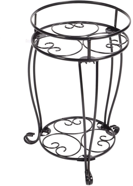 Artigianale Stand per Piante in Stile Europeo, Decorativo Metallico Nero, Ideale per Interno e Esterno