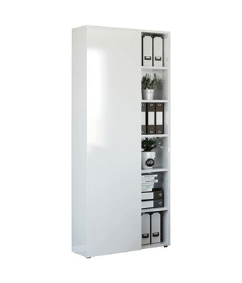 Libreria 1 Anta + 5 Piani Cm.80x35x218H Bianco