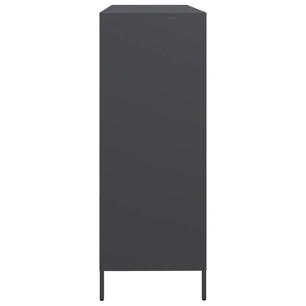 Credenza Antracite 135x39x103,5 cm in Acciaio Laminato a Freddo