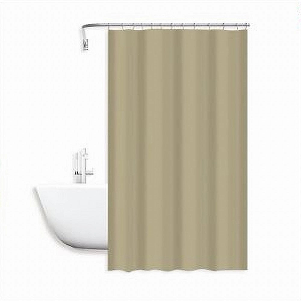 Trade Shop - Tenda Doccia Antimuffa Impermeabile Poliestere 180x200cm Ganci Bagno Beige 79859 -