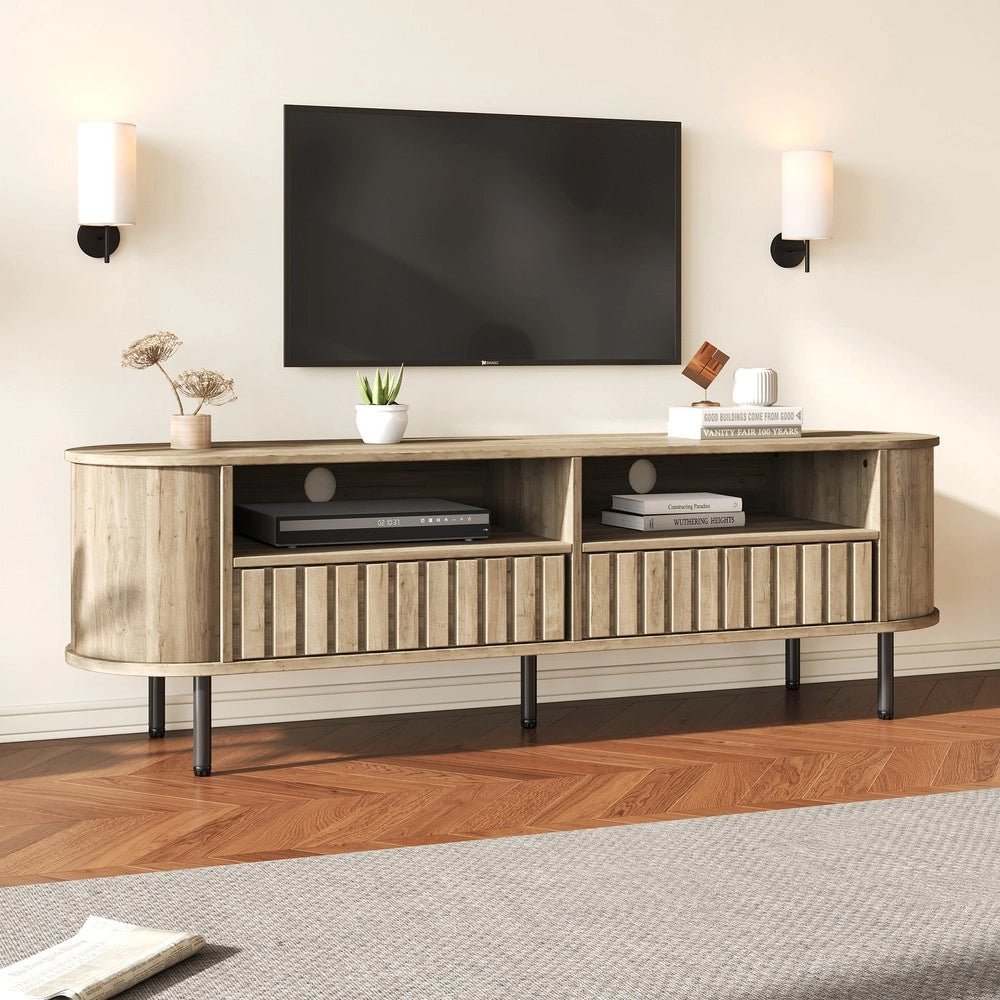 Mobile TV Lowboard ¨C Xylo ¨C Legno Naturale, MDF, 2 Ante 2 Cassetti, 160x40x48 cm