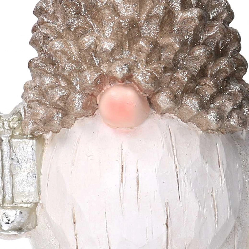 Gnomo resina grigio con led cm 21,5x16,5h47