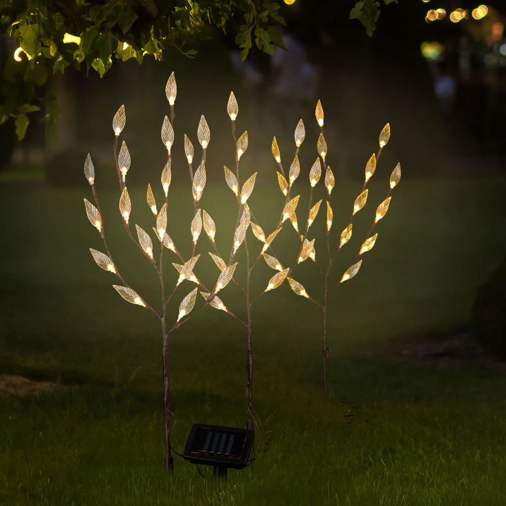 Luce Solare a LED Arbusto 50 cm Trasparente e Marrone