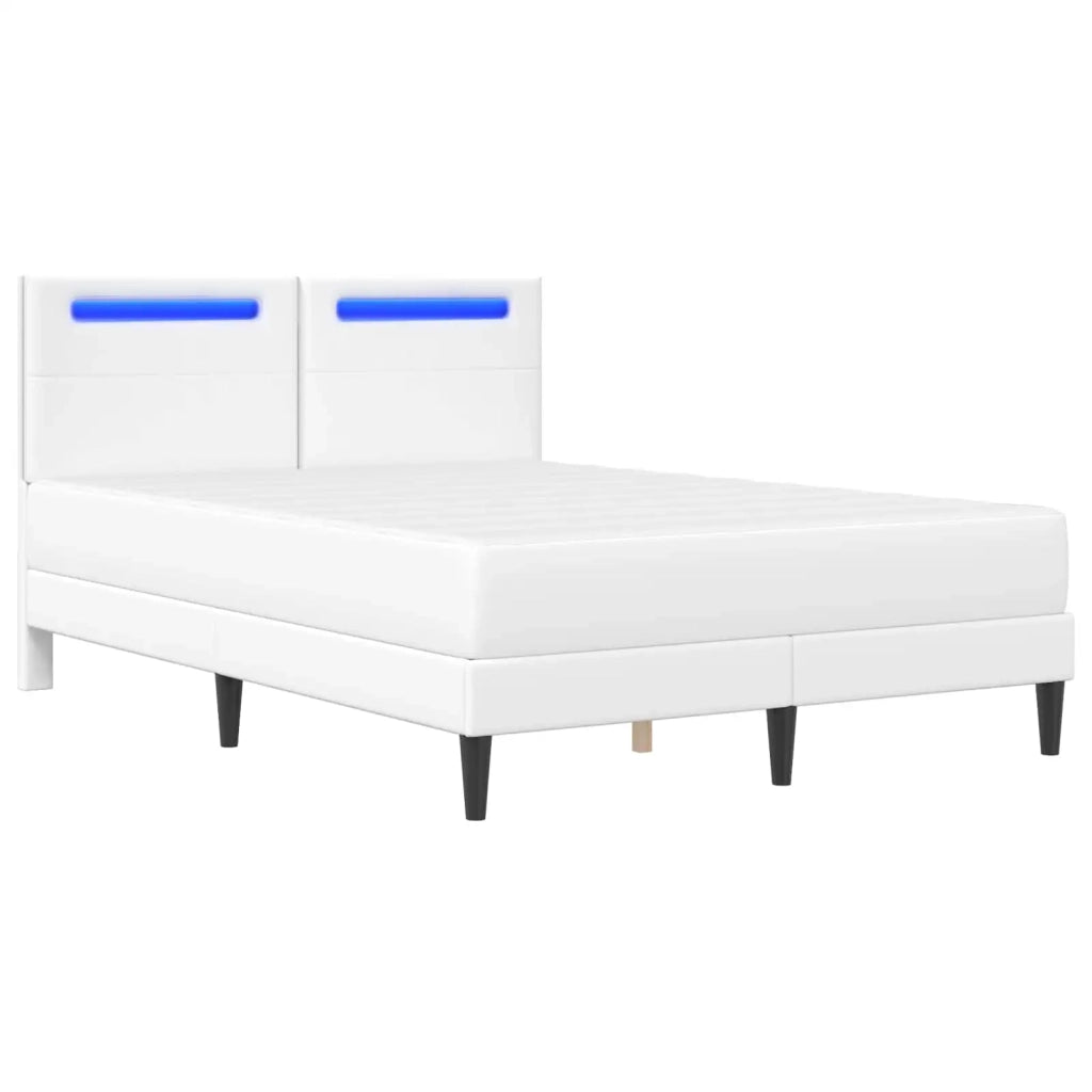 Struttura del letto con testiera Bianco 140 x 190 cm Similpelle