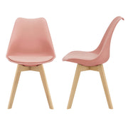 Set di 2 sedie da pranzo stile scandinavo cucina plastica sintetica faggio 81 cm rosa 03_0002773