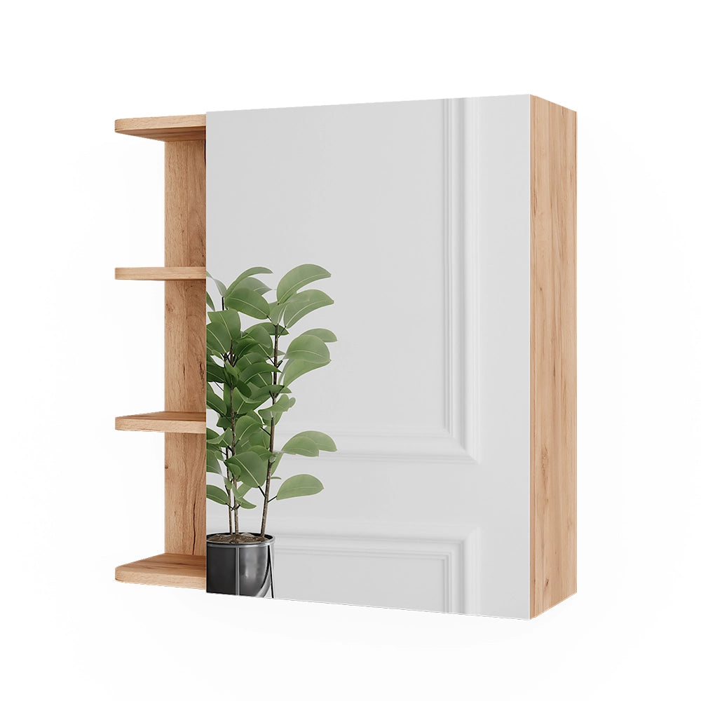 Vicco Mobile da bagno a specchio Quercia dorata 62 x 64 cm