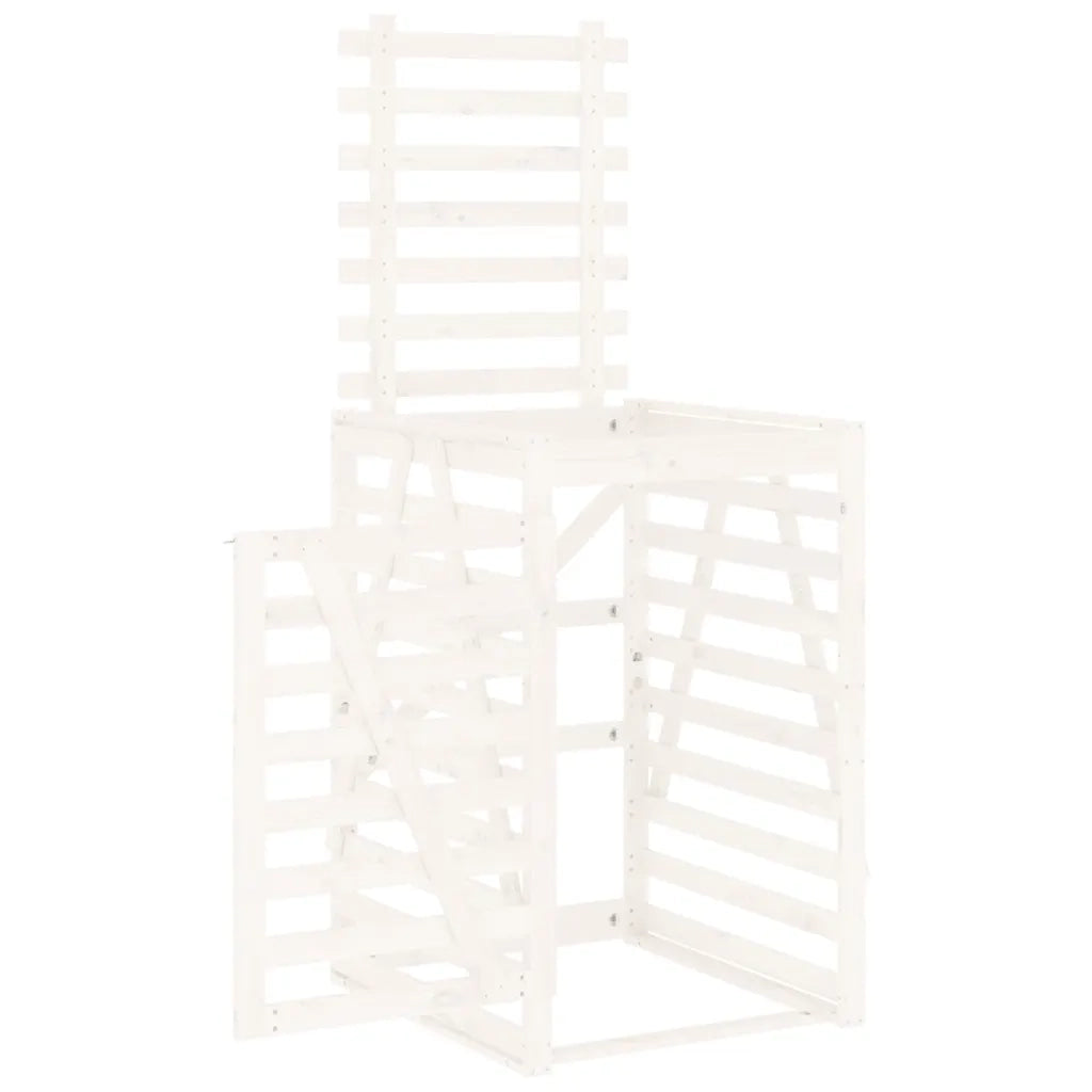 Copribidone Bianco 84x90x128,5 cm in Legno Massello di Pino 825101