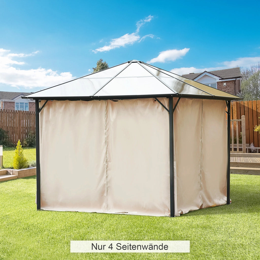 Tenda sostitutiva per gazebo 3x3m ¨C zephmum ¨C beige, robusta, doppia zip