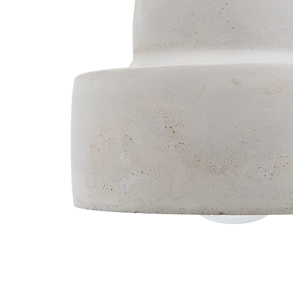 Lampadario Lampada a Sospensione Grigia Tonda Aperta in Calcestruzzo Paralume Piccolo Design Industriale