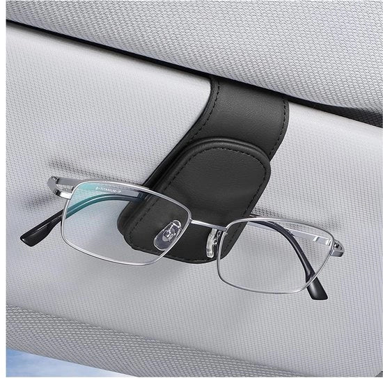 Portaocchiali multifunzione con clip in pelle - Dimensioni 4,5 x 9,5 cm