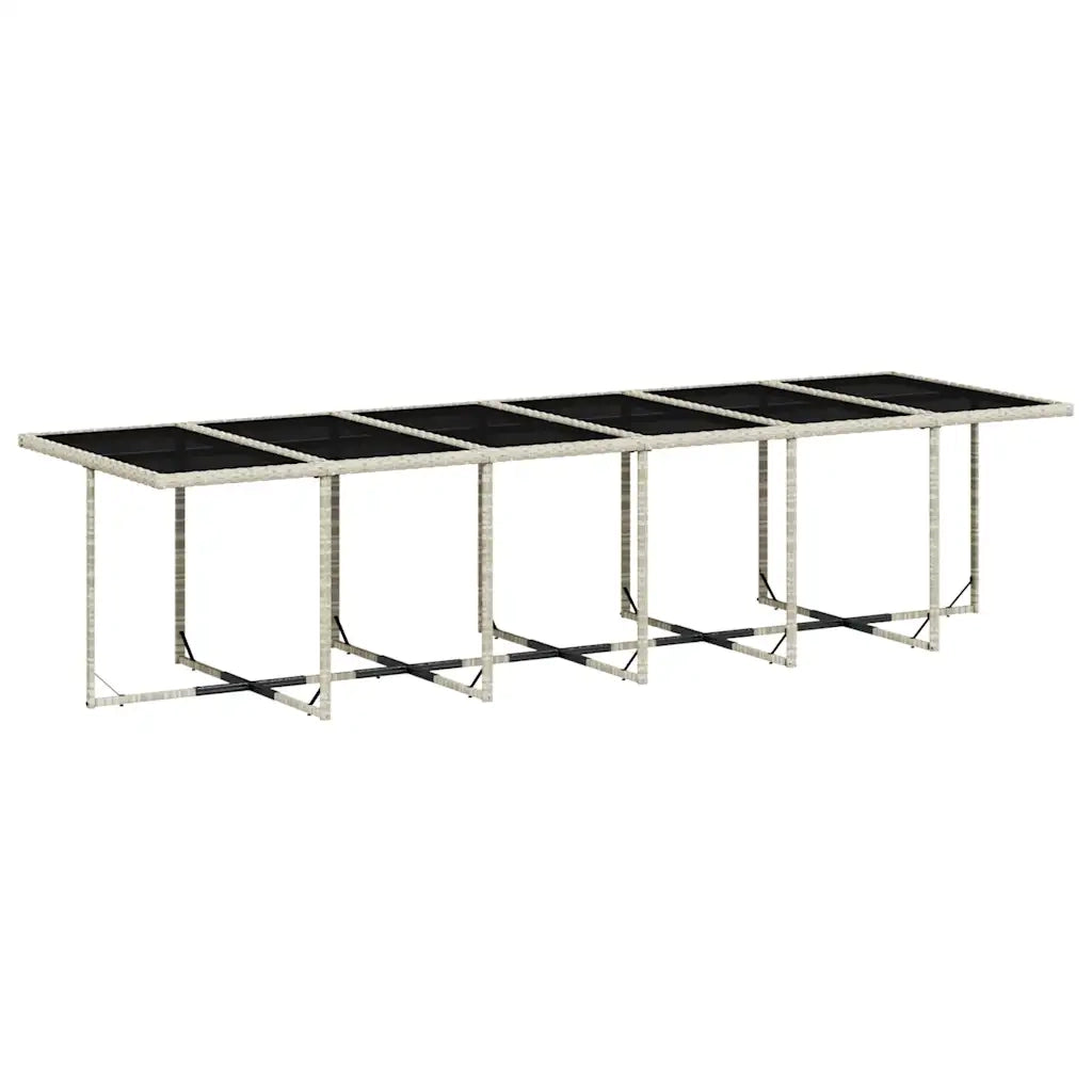 Set da Pranzo da Giardino 13pz con Cuscini Grigio in Polyrattan 3211667