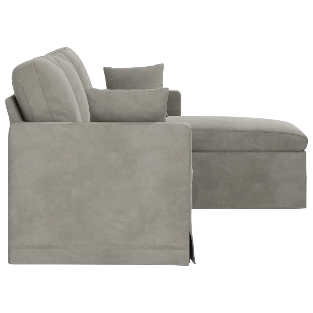 Divano Grigio chiaro 178 x 134 x 80 cm Velluto 42024449