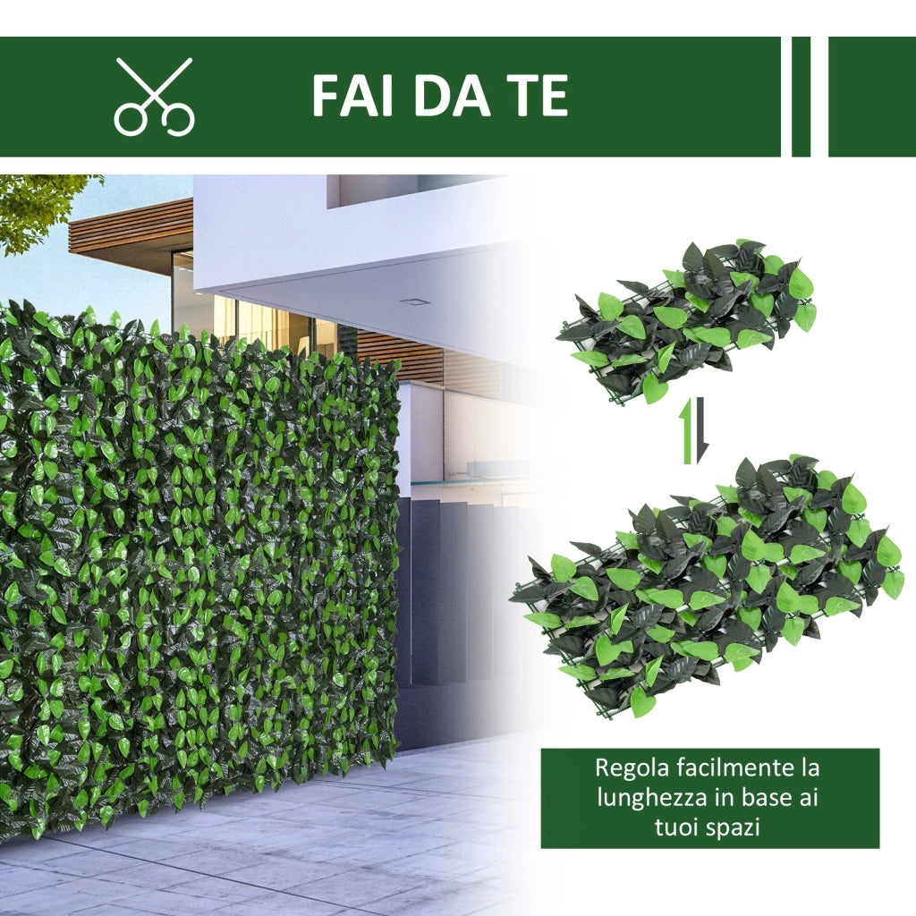EasyComfort Rotolo di Siepe Artificiale 3x1 m in PE e Tessuto per Balcone e Giardino, Verde Chiaro e Verde Scuro