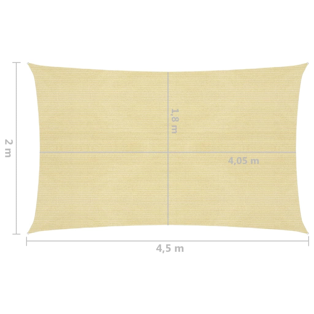 Vela ombreggiante/ombrellone 160 g/m² HDPE 2 x 4,5 m beige 02_0008961