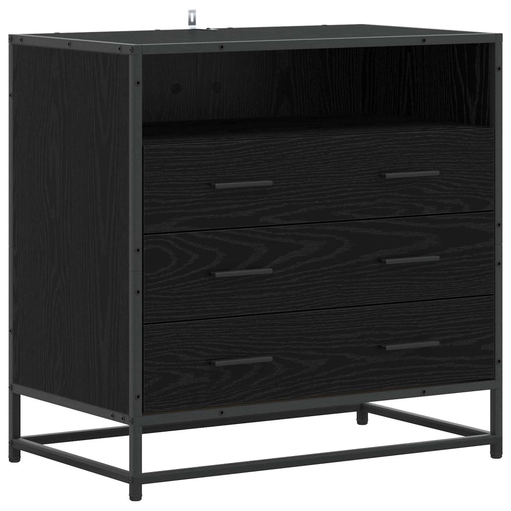 Mobile con Cassetti 3-Cassetto Rovere nero 70 x 41 x 70 cm 8010308