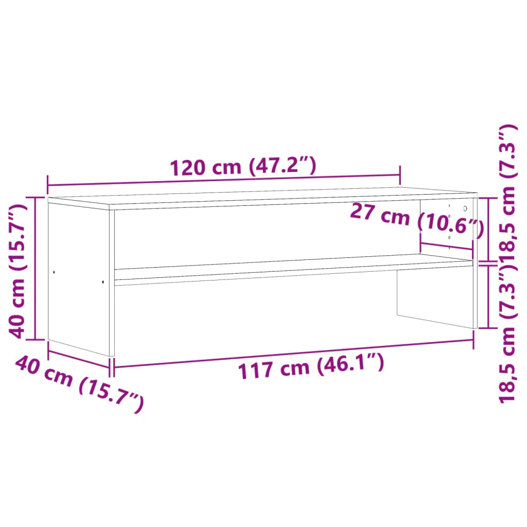 Mobile TV multimediale scaffale TV mobile TV sala da pranzo soggiorno camera da letto legno invecchiato 120 x 40 x 40 cm legno ingegnerizzato marrone 02_0028503