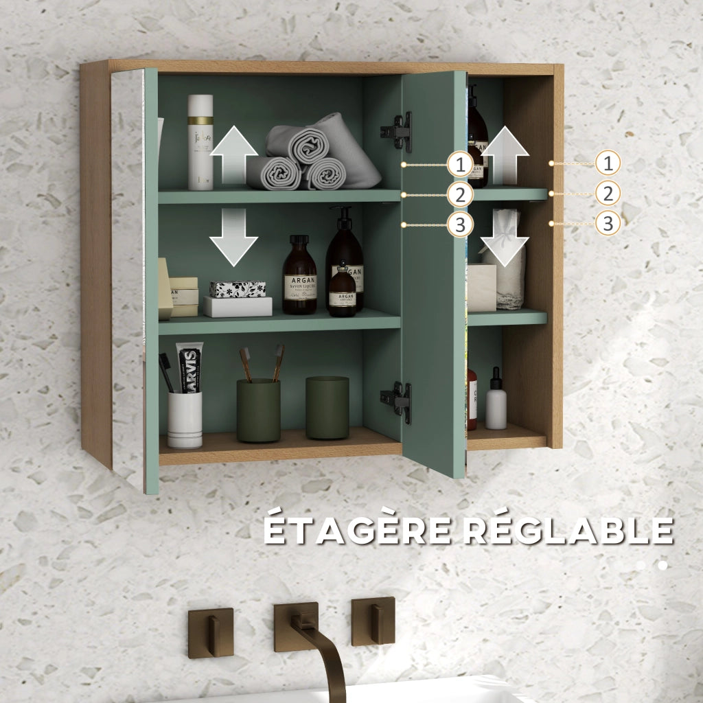 Mobile bagno con ante e cassetti ¨C Zephmum ¨C Verde, legno, 60x30x30