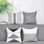 Set di cuscini da letto di 4 pezzi - 45x45 cm - Disegno decorativo - Telaio geometrico - Materiale in poliester - Materiale ecocompatibile - Copri cuscino