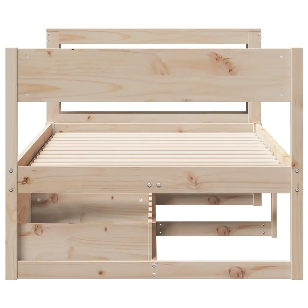 Letto senza Materasso 75x190 cm in Legno Massello Pino 3306405