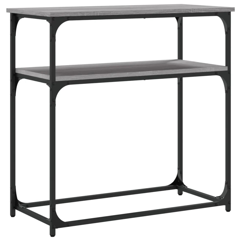 Tavolino Consolle-Tavolino da soggiorno-Tavolo Grigio Sonoma 75x35,5x75 cm Legno Multistrato