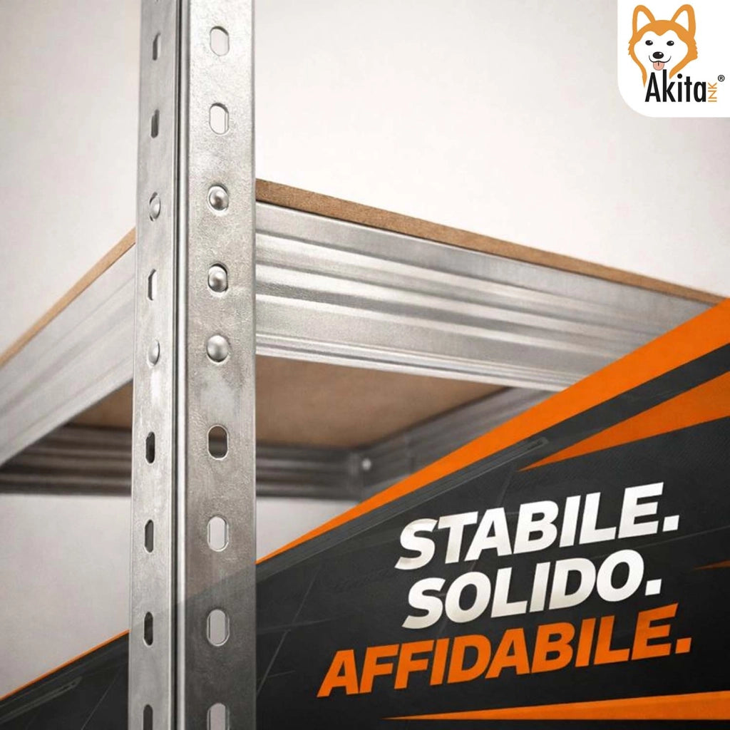 Akitaink 2 Scaffali Metallo Zincato 180x90x40