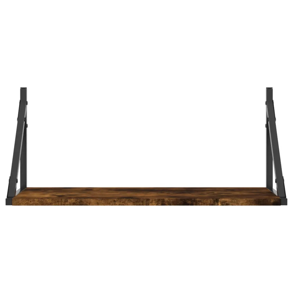 Mensole Parete 2pz Rovere Fumo 60x25x25,5 cm Legno Multistrato 836335