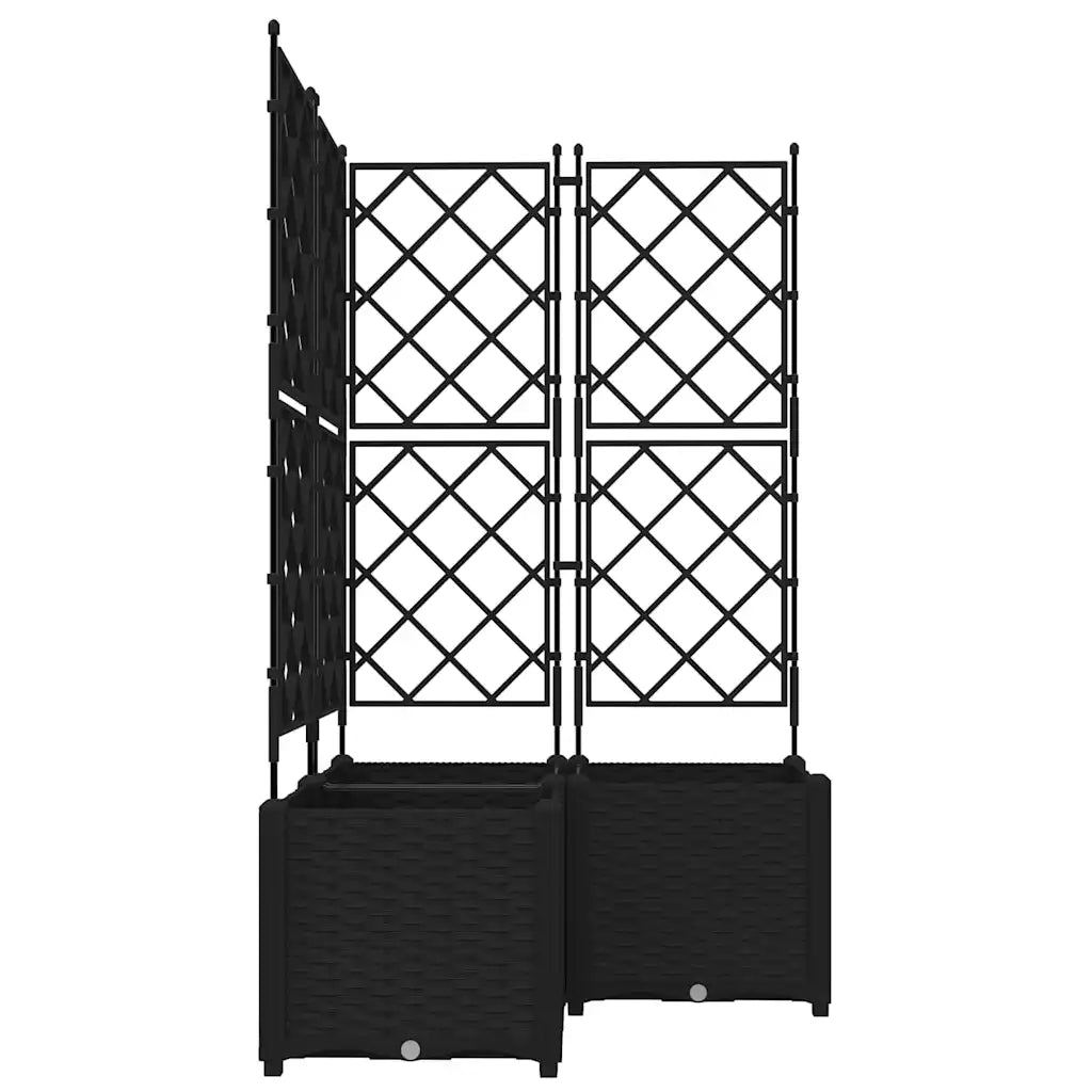 Vaso da giardino 3 pcs Nero 80 x 80 x 143 cm Plastica 42002841