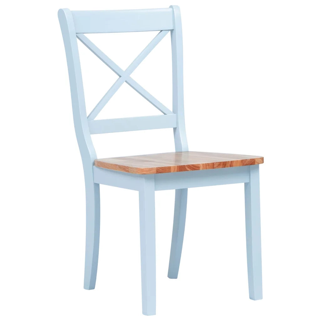 Sedie da Pranzo 4 pz Grigie e Legno Chiaro in Massello di Hevea cod mxl 10051