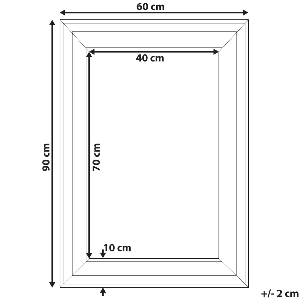 Specchio da parete pensile bianco 61 x 91 cm in materiale sintetico ispirato allo stile minimalista scandinavo