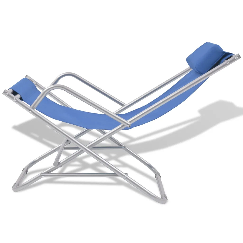 Sedie a Sdraio Reclinabili 2 pz in Acciaio Blu 42935