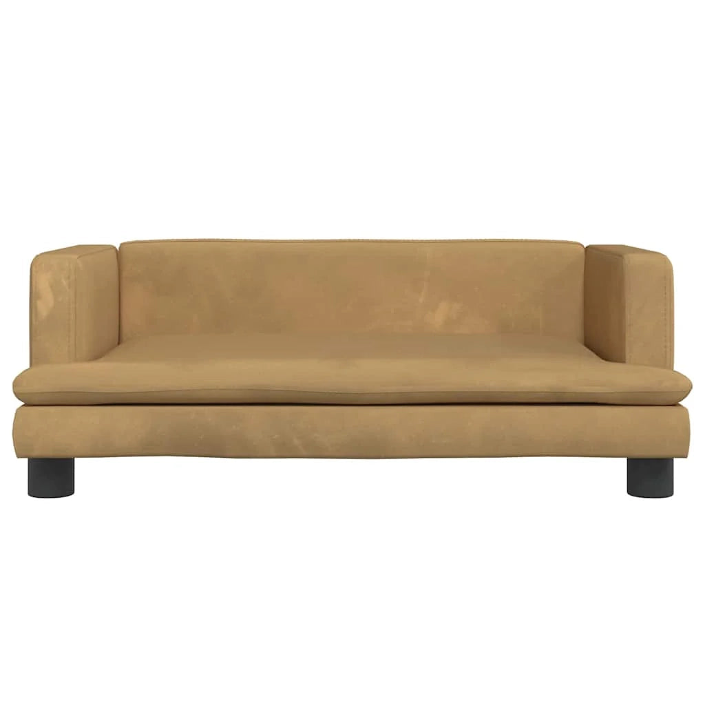 Cuccia per cani comoda 80 x 45 x 30 cm velluto marrone 02_0042956