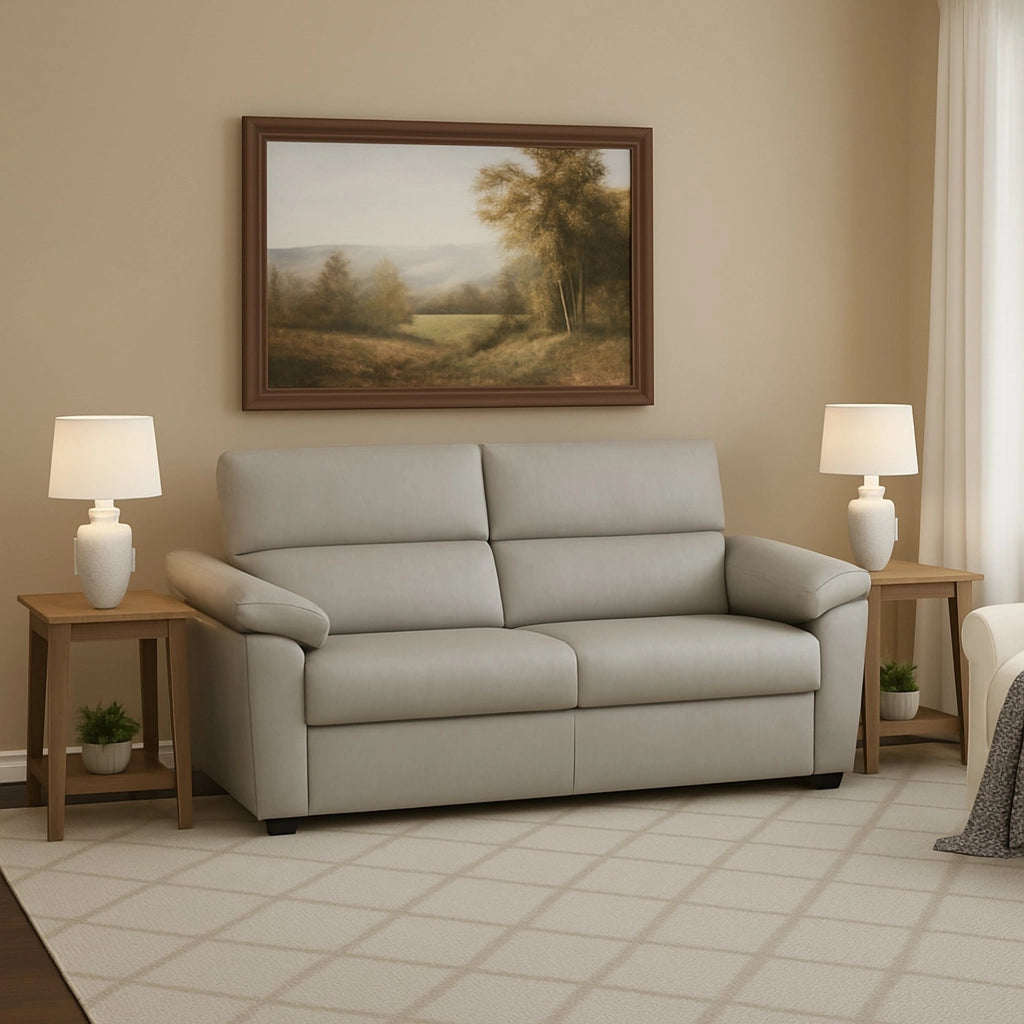 Contrada, Divano Letto 2 Posti Sfoderabile Made in Italy, 205x95 cm Beige