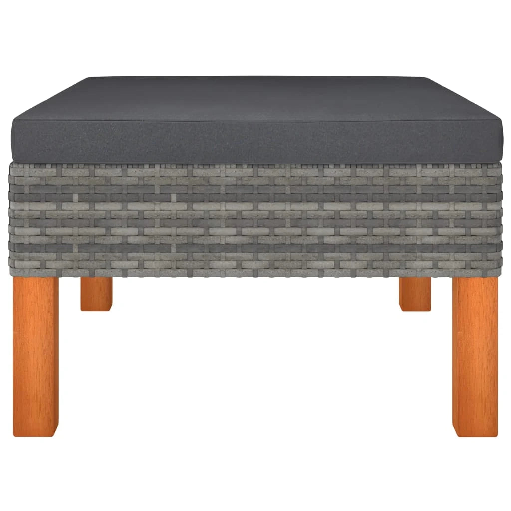 Set di mobili da giardino mobili da esterno set da 6 pezzi resina intrecciata e legno di eucalipto grigio 02_0017053