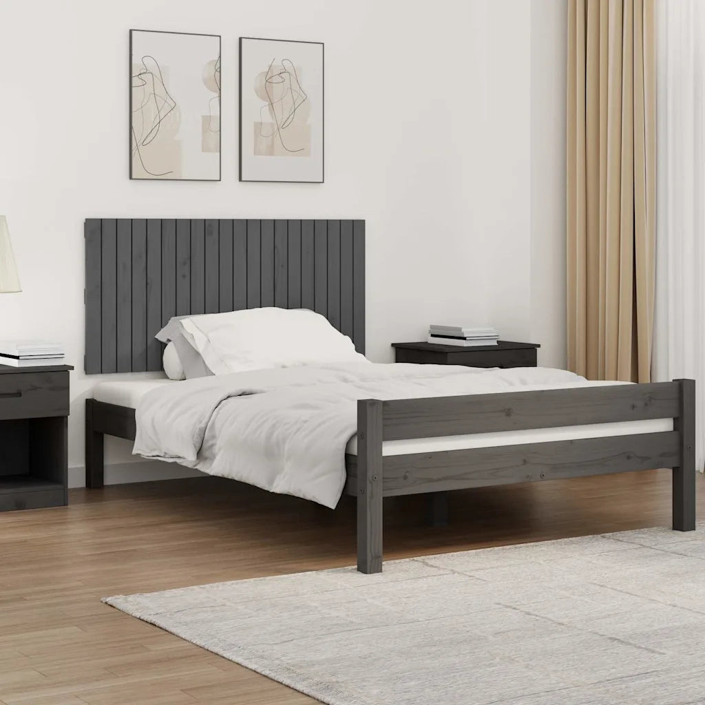 Testiera | Testata da Parete Grigia 127,5x3x60 cm Legno Massello di Pino
