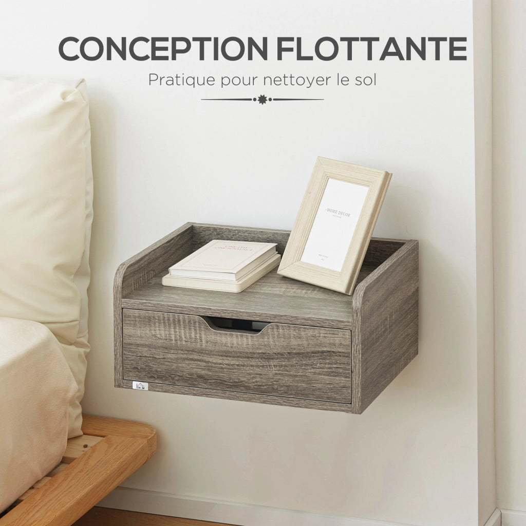 Comodino sospeso ¨C zephmum ¨C grigio 40x30x19.5 cm