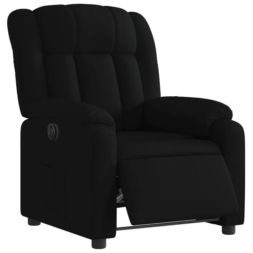 Poltrona | Sedia Relax Elettrica Reclinabile Nera in Tessuto