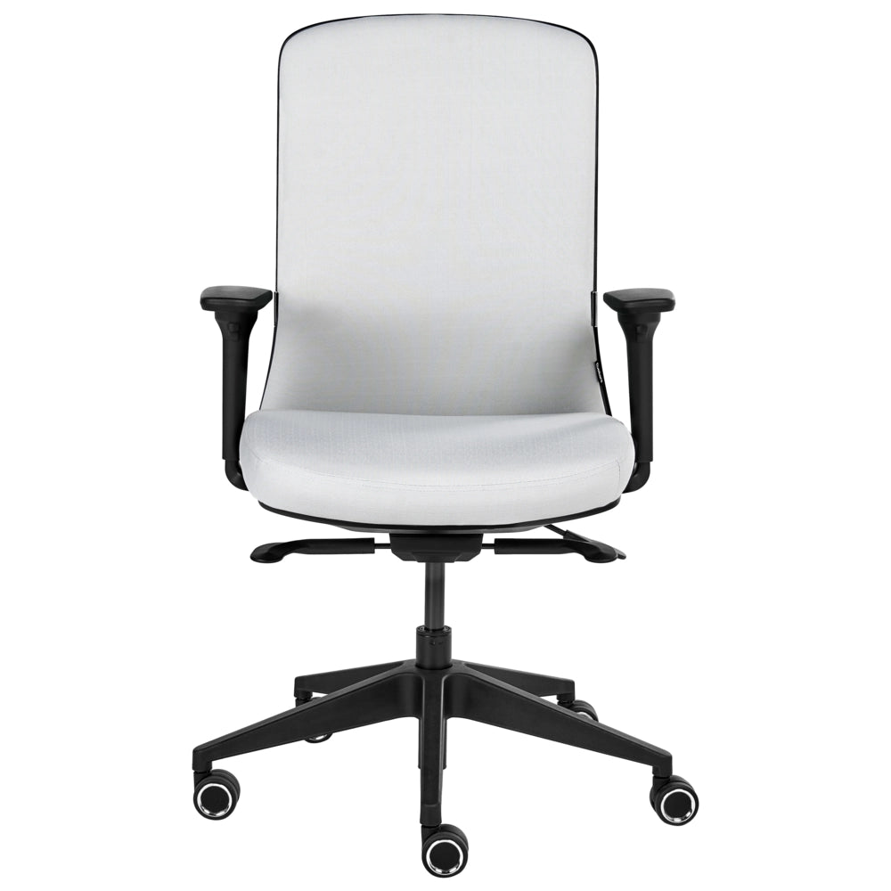 Sedia da ufficio ergonomica con schienale regolabile, seduta scorrevole, braccioli regolabili e supporto lombare grigio