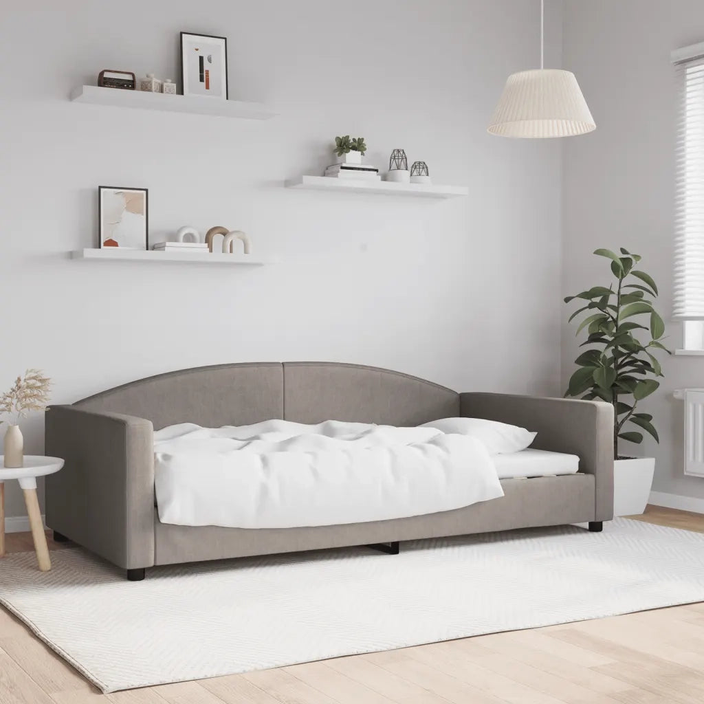 Letto singolo | Letto per adulti | Letto da Giorno Tortora 100x200 cm in Tessuto