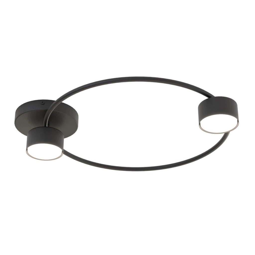 Lampada da soffitto LUCIO a due luci in acciaio nero opaco