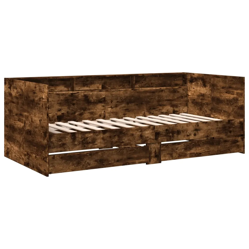 Divano letto | Sof¨¤ letto | Letto singolo con Cassetti senza Materasso Rovere Fumo 90x200 cm