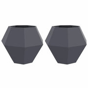 Set di 2 fioriere rettangolari di design per esterni 100 x 100 x 80 cm in acciaio antracite 02_0053095