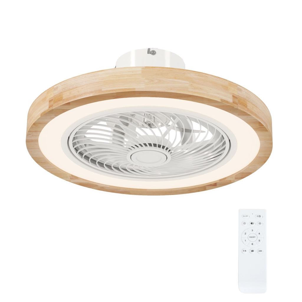Ventilatore da Soffitto con Luce e Telecomando ¨C Zephmum ¨C Marrone Chiaro