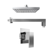 Set doccia cromato - Miscelatore incasso Hedy con braccio e soffione 20x20 cm