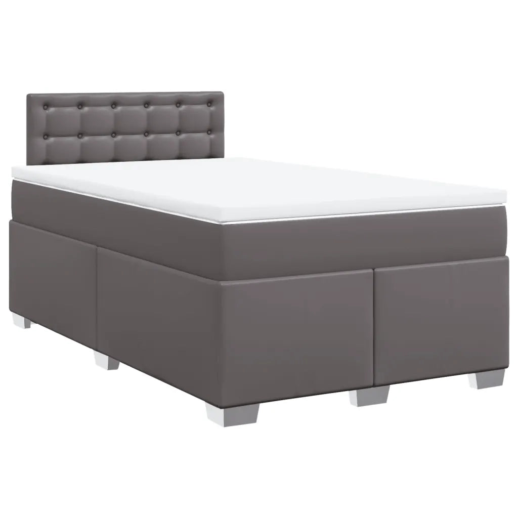 Giroletto a Molle con Materasso Grigio 120x200 cm in Similpelle