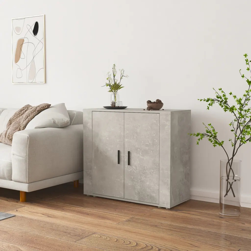 Credenza | Madia | Buffet da pranzo | Armadio da pranzo Grigio Cemento 80x33x70 cm in Legno Multistrato