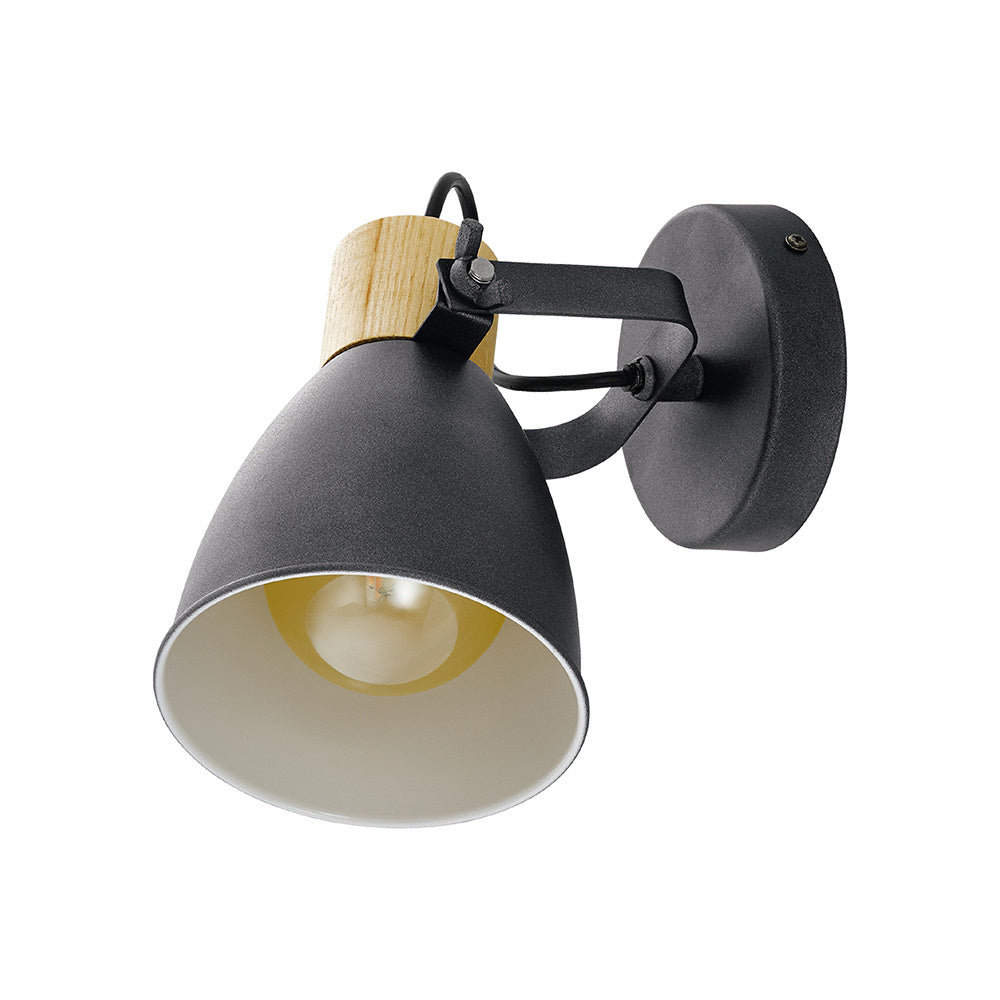 Applique Moderna Coswarth 1 Luce Metallo Grigio E Marrone
