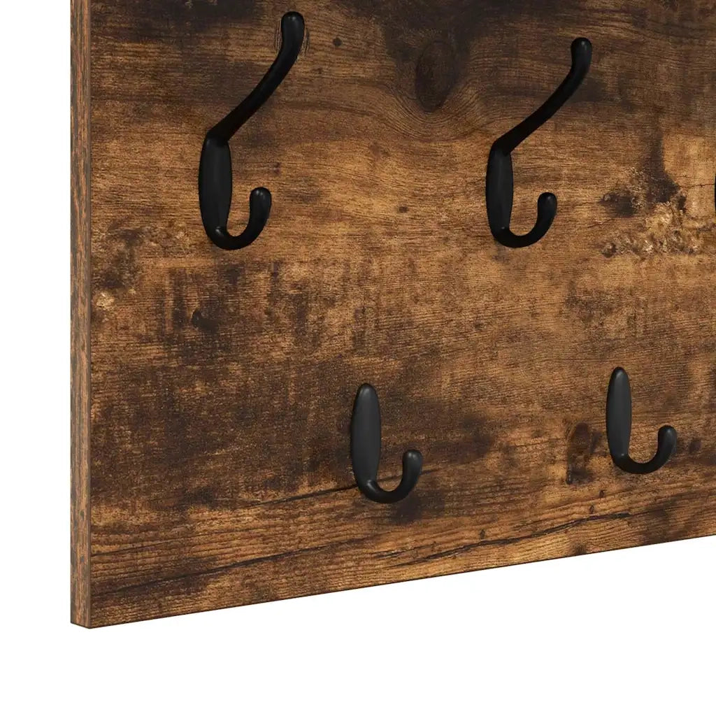 Appendiabiti a muro A parete Rovere fumé 80 x 40 x 12 cm 874439